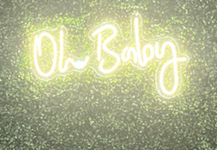 LED Oh Baby Warm Light Sign Backdrop Display