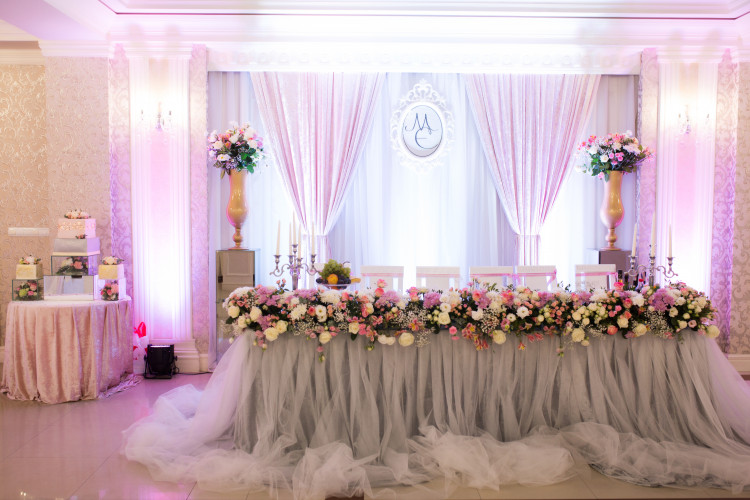 Tulle Table Skirt for 6' Rectangle Table ~ White Table Linen