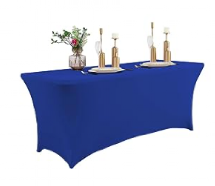 6' Rectangle  ~ Royal Blue Spandex Table Linen