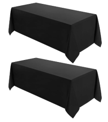 6' Rectangle Black Flowing 90x132 Table Linen