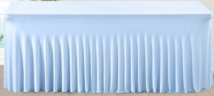 6' Rectangle ~ Baby Blue Spandex Premium Table Linen