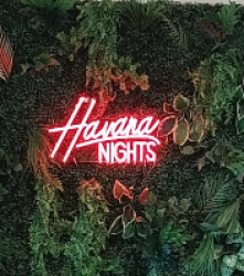 Red Havana Nights LED Sign Event Lighting