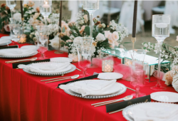 6' Rectangle ~ 90x132 Red Table Linens