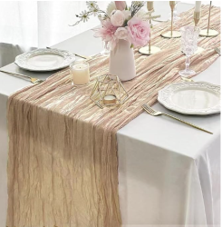 Table Runner ~ Beige Cheese Cloth 20x120 Table Linens