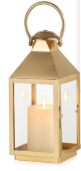 Gold Lantern and LED Candle ~ Tables & Accessories